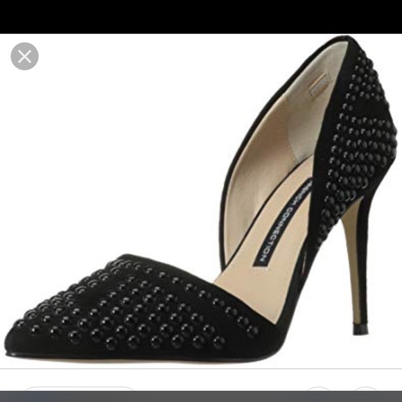 French Connection Shoes - NEW Black studded pointy heels